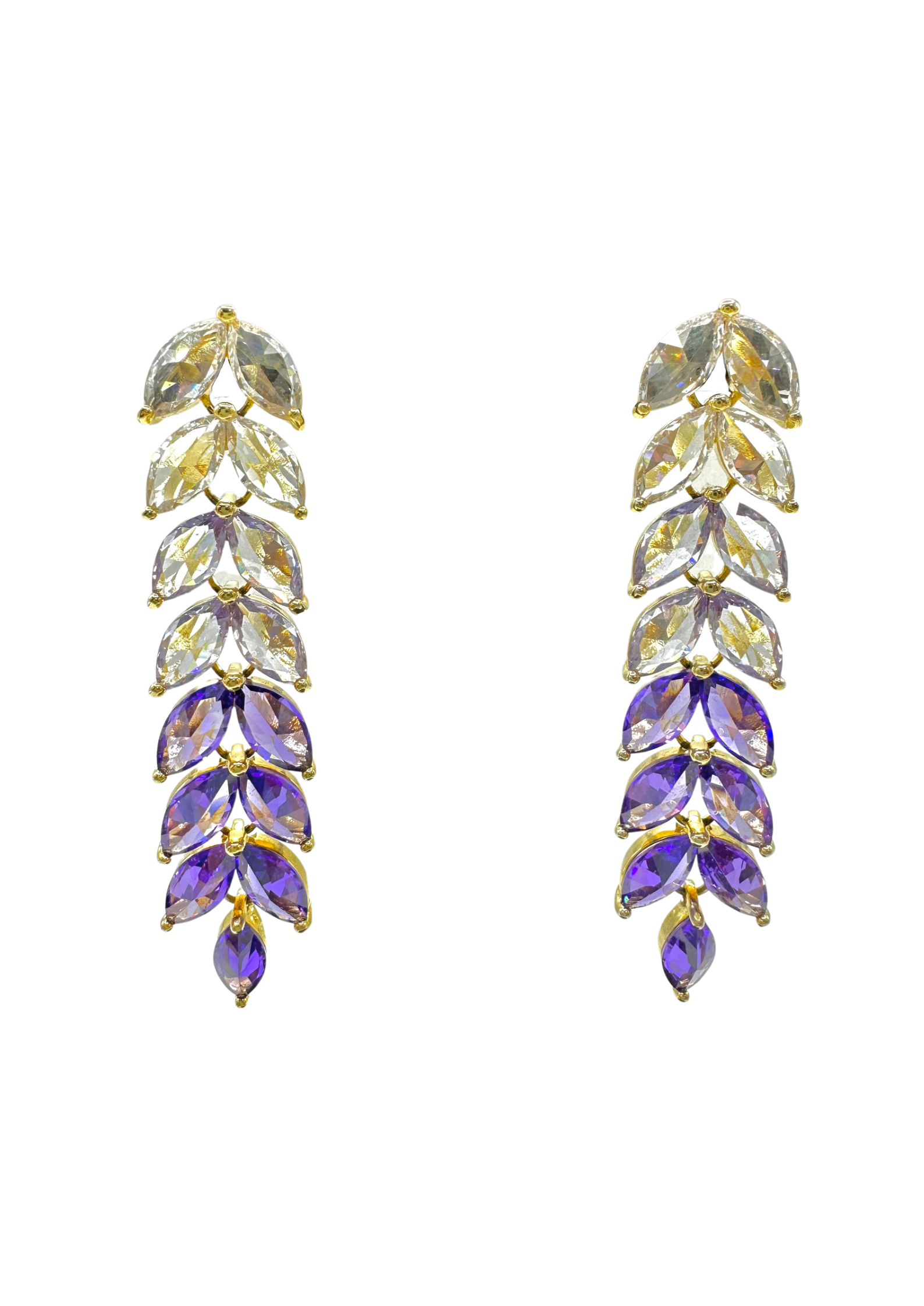 Wisteria Whisper – Purple Gemstone Earrings for Party Look