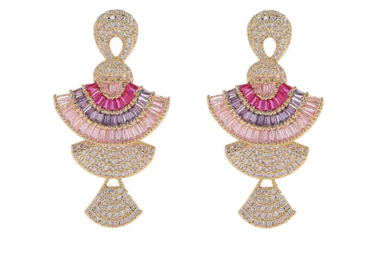 Aurora Fan · Gradient Geometric Earrings