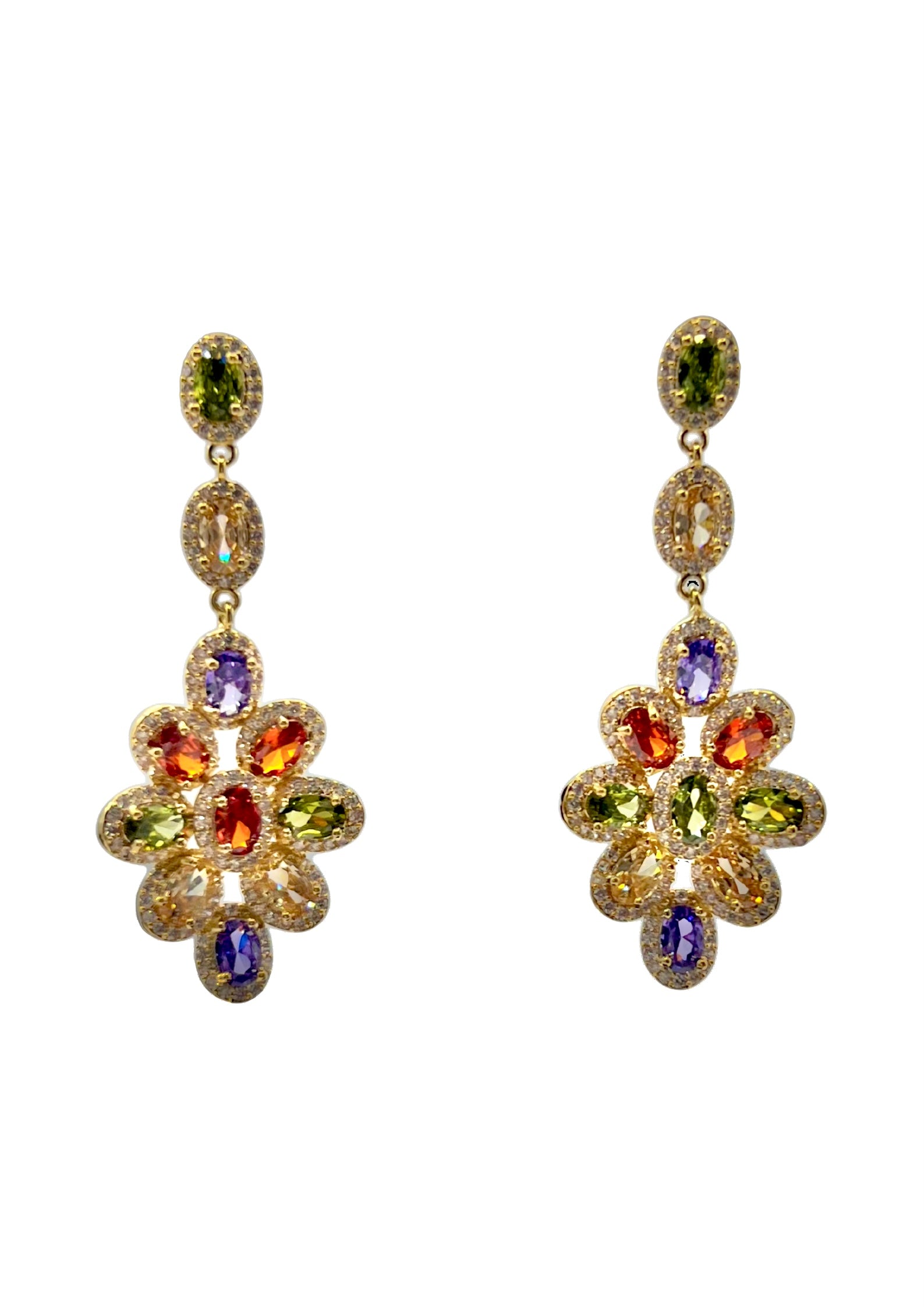 Floral Jubilee · Colorful Gemstone Flower Earrings