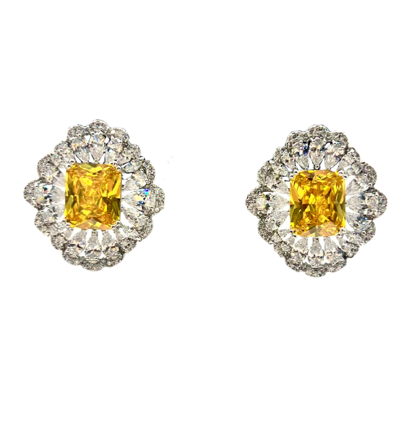 Brilliant Halo – Round Cut Zircon Halo Stud Earrings