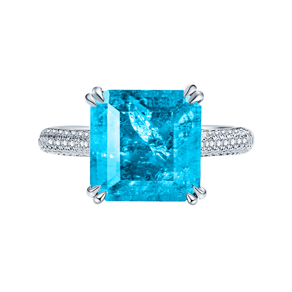 Square Gemstone Ring Unique Jewelry