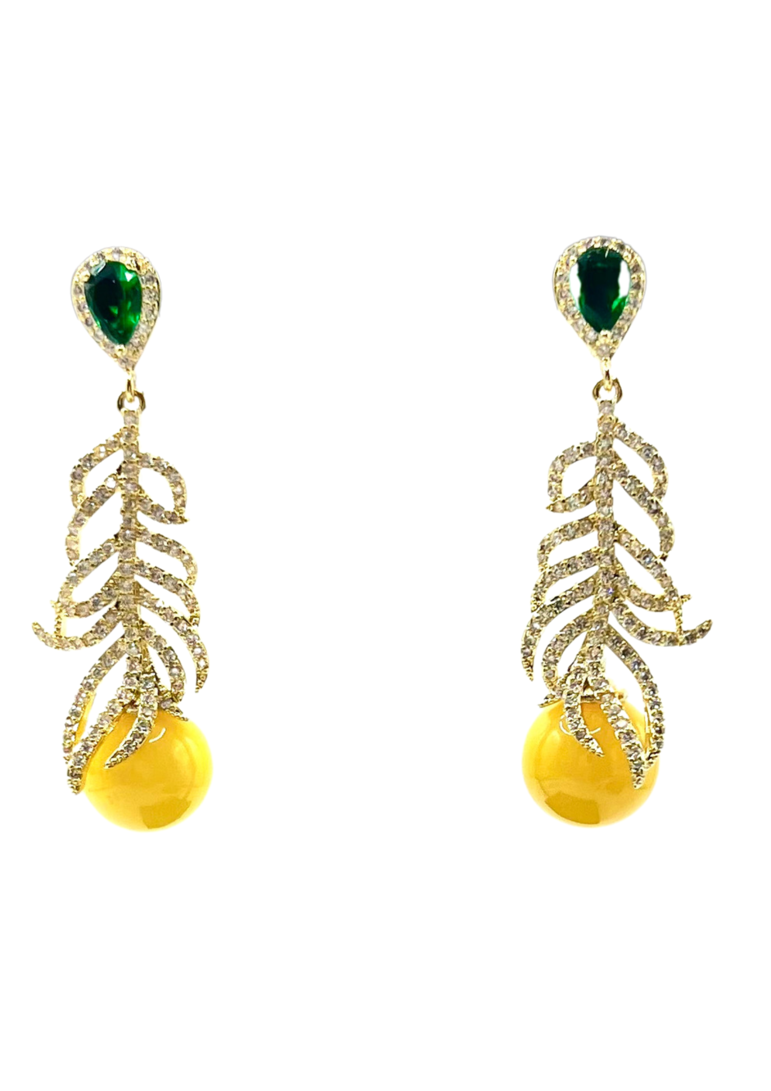 Plume d'Or Golden branch earrings