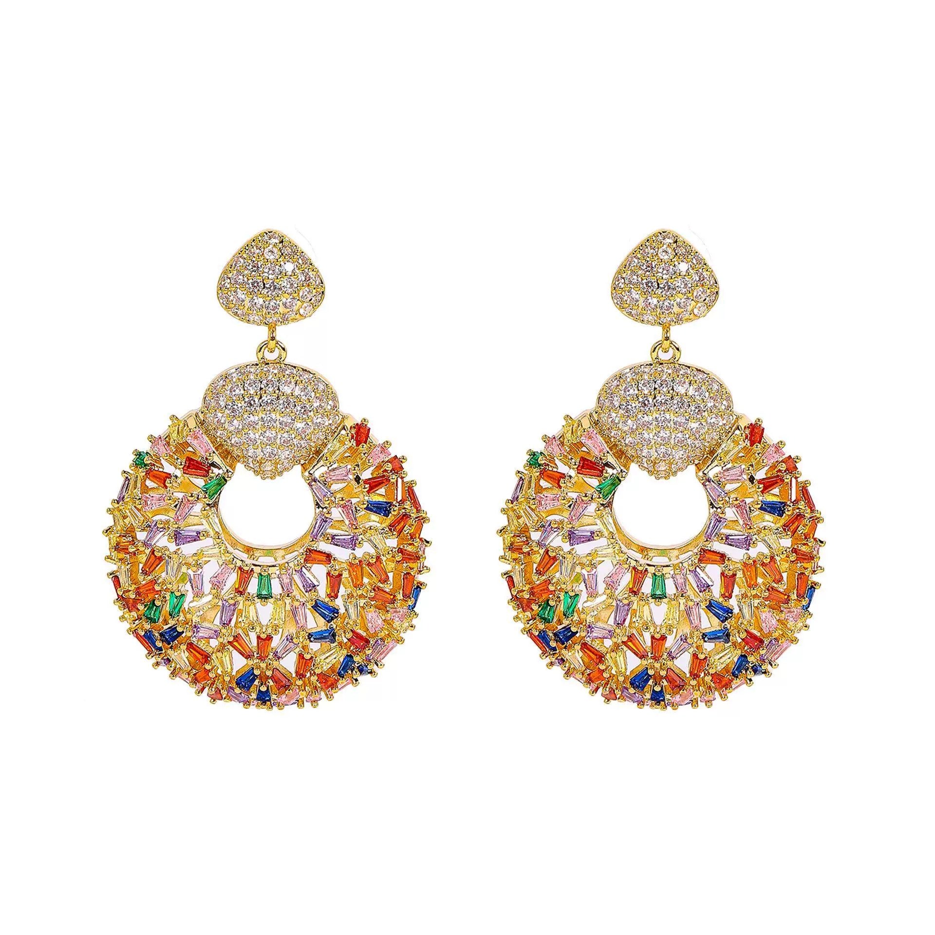 Aurora Hoop – Iridescent Crystal Hoop Earrings in Silver