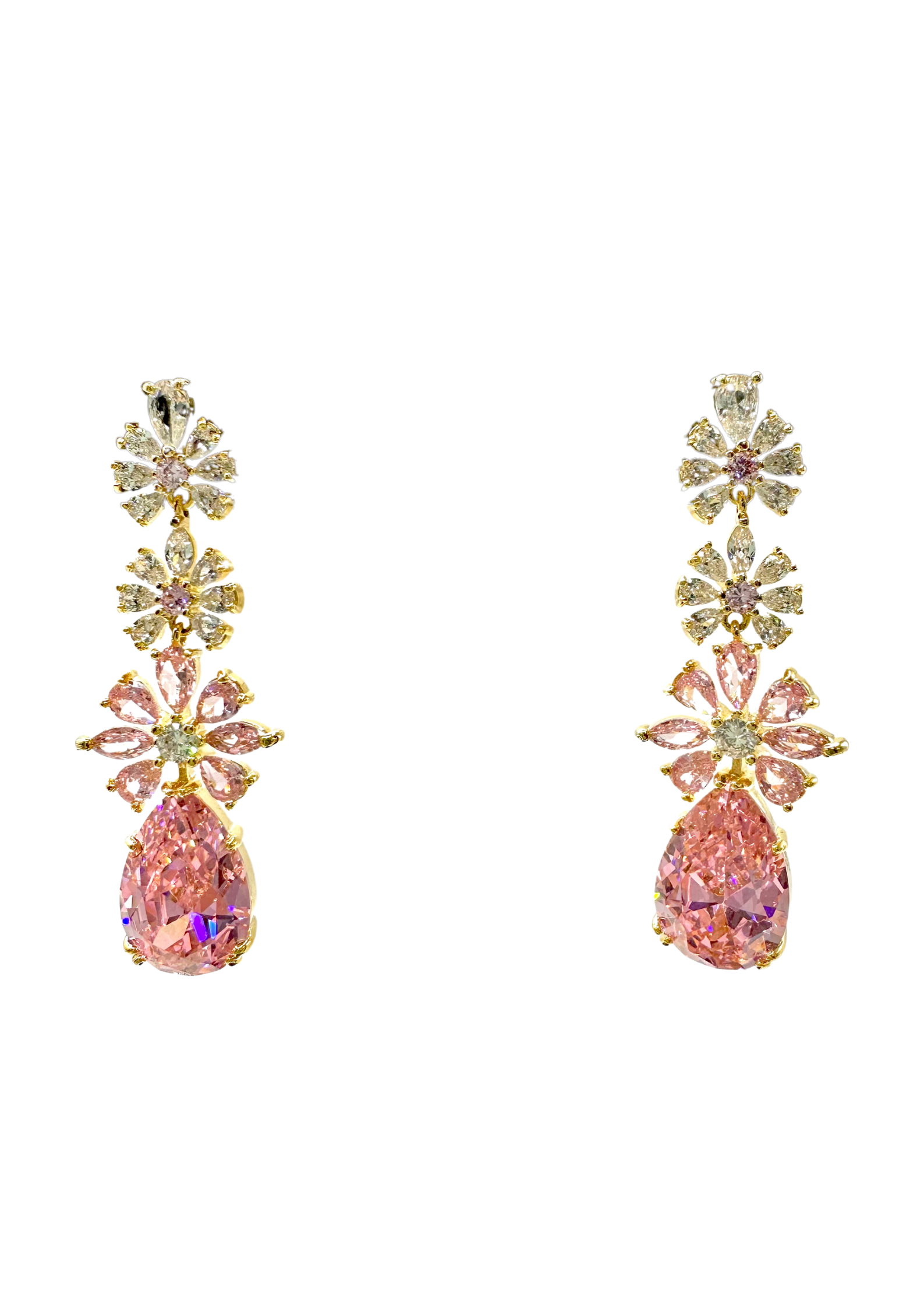 Rosé Bloom Petal Drop Earrings