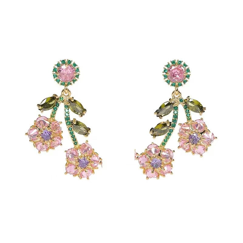 Fairy Flora – Floral Pearl Earrings with Elegant Drop Design