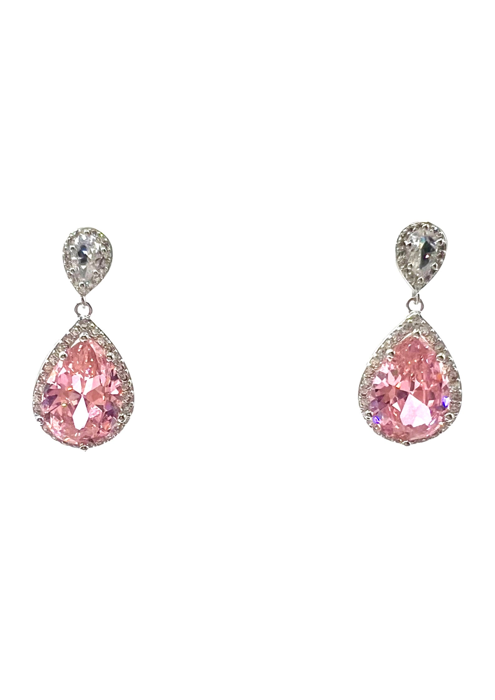 Rosé Tear – Pink Zircon Teardrop Earrings for Evening Glam