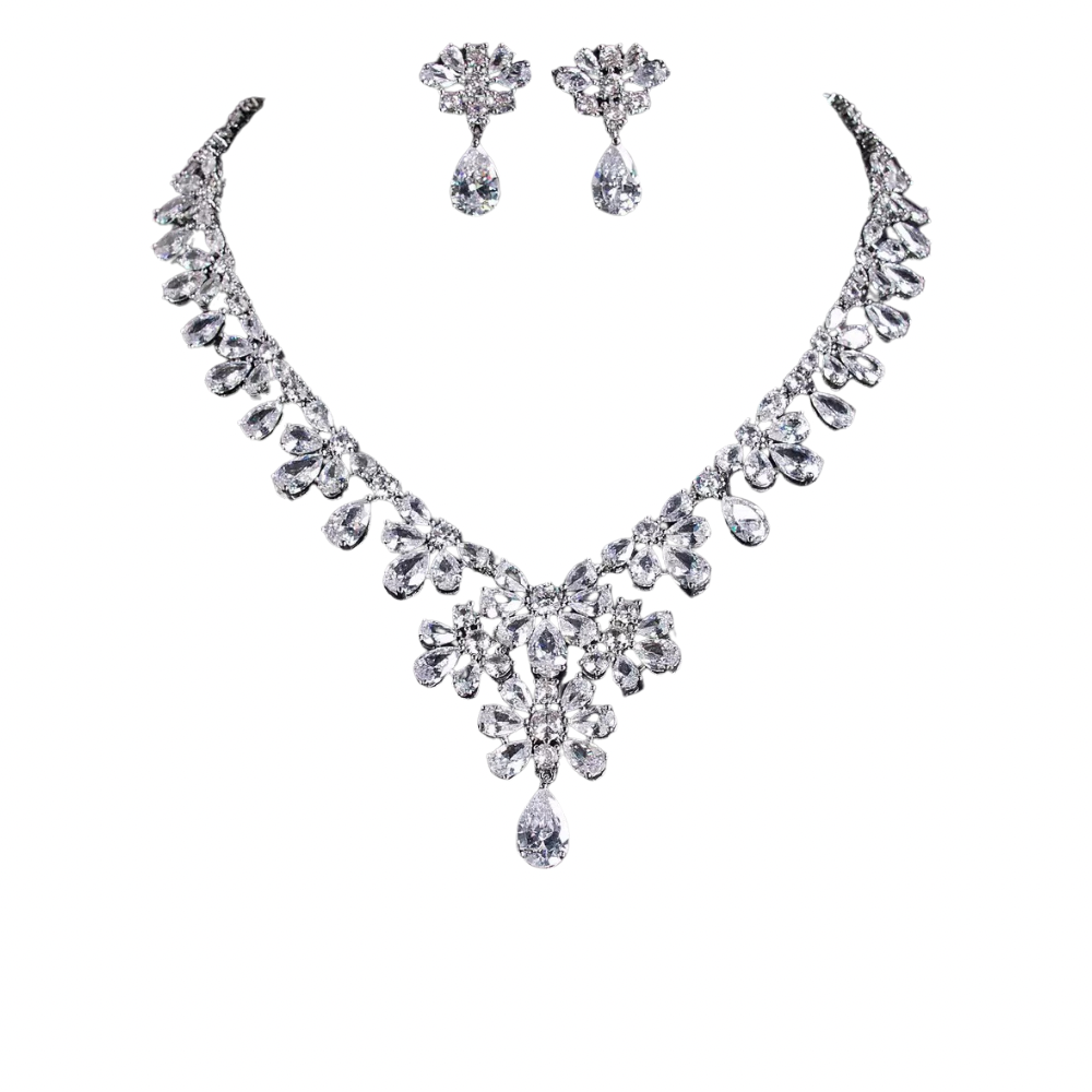 Bride Wedding Necklace and Earring Set Shining