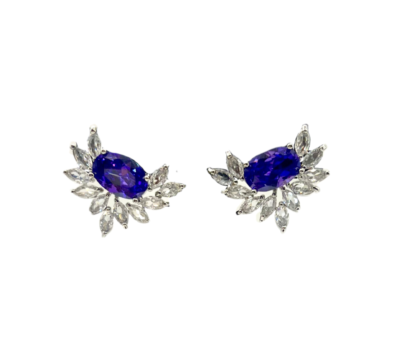 Midnight Wings Petal purple gemstone pendant