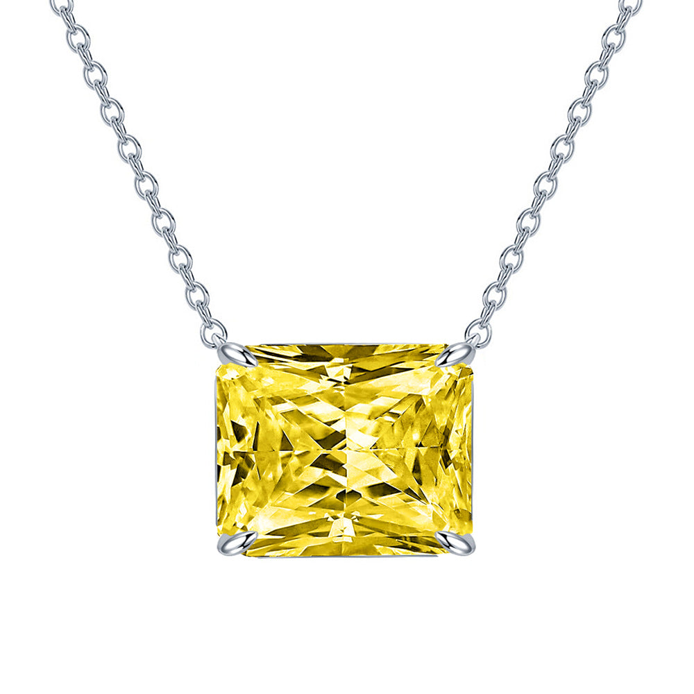 High Carbon Rectangular Pendant Choker Necklace