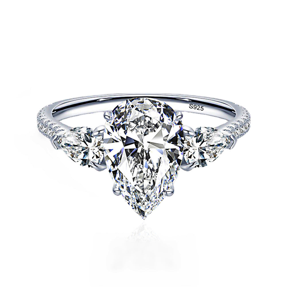 Radiant Cut High Carbon Diamond Ring
