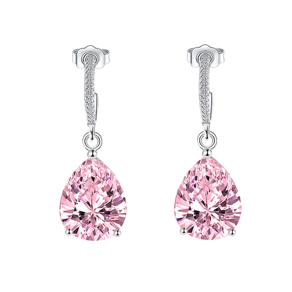 Water Drop Earrings Pure Silver Ear Studs