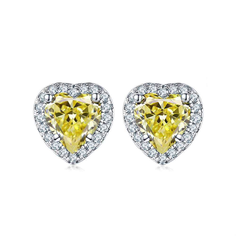 Candy Diamond Heart-shaped Earrings