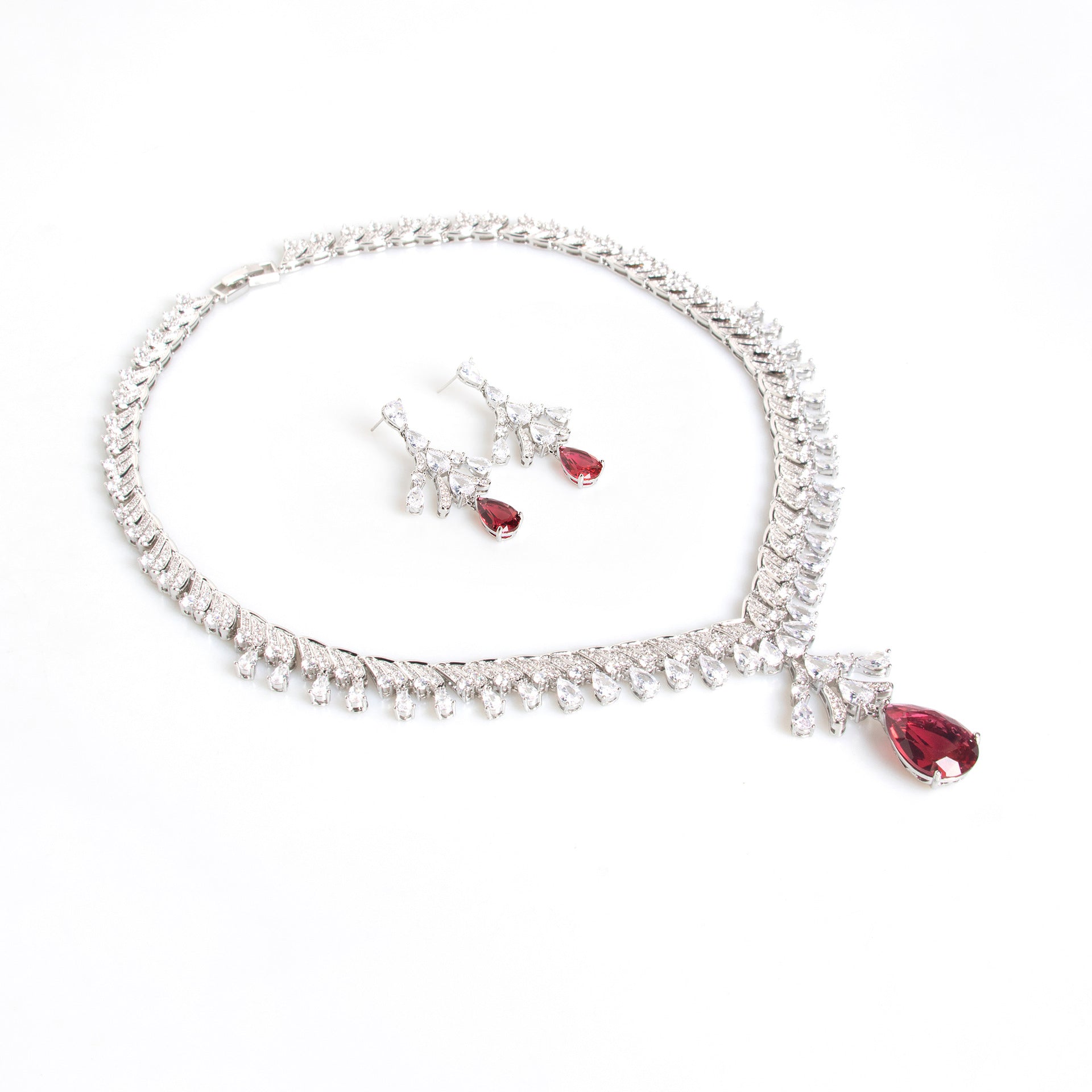 Cross-Border Bridal Zircon Necklace Earrings Jewelry Suit Banquet Dress