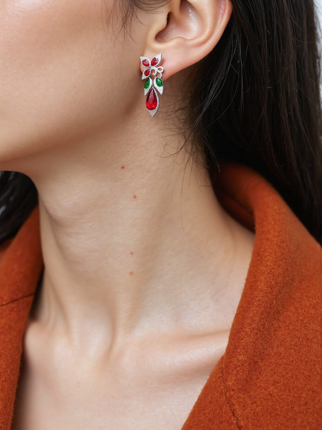 Tropical Bloom gemstone shaped earrings