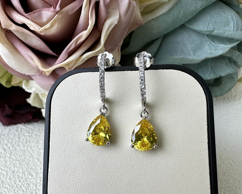 Water Drop Earrings Pure Silver Ear Studs
