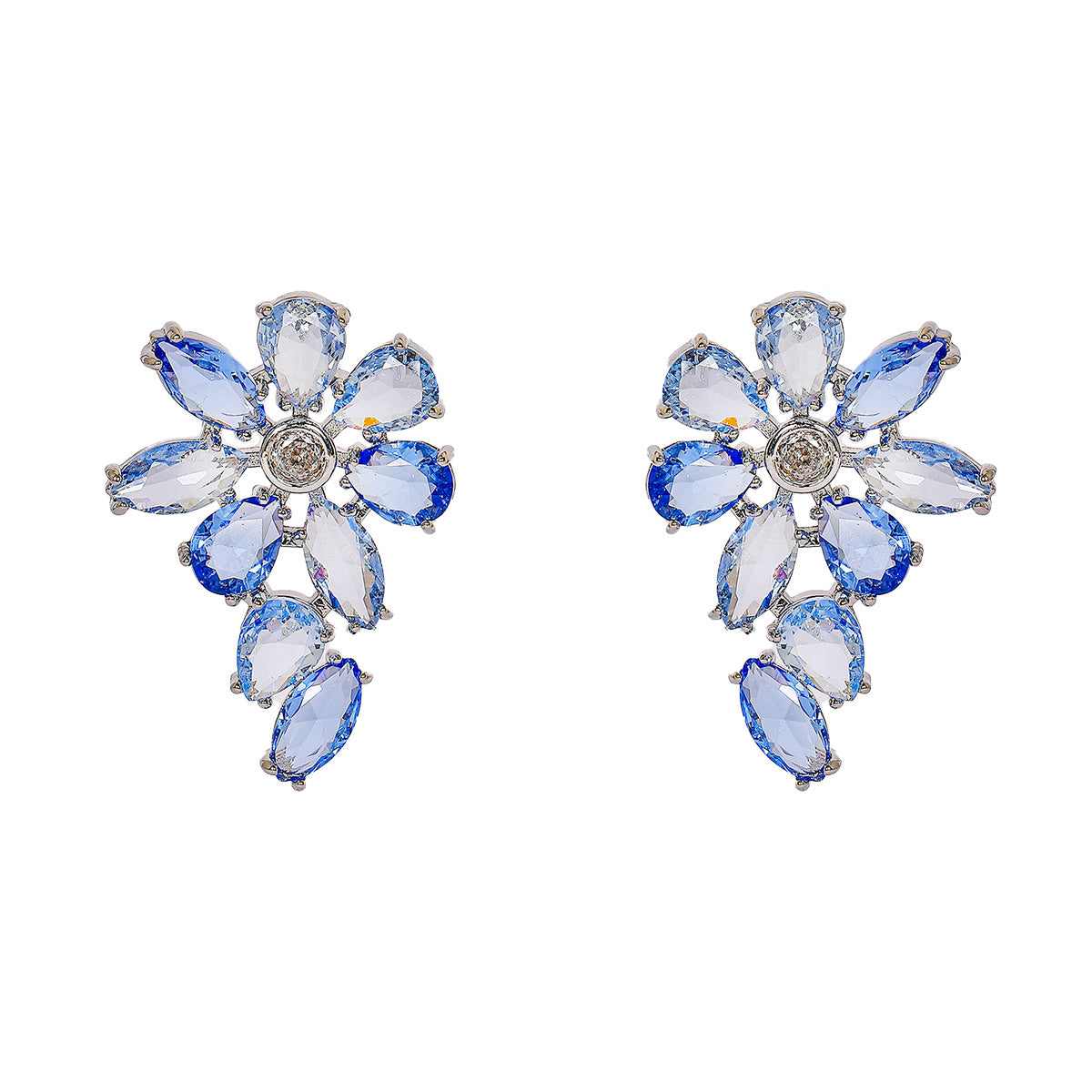 Blue Blossom Reverie – Seiko-Cut Crystal Floral Studs