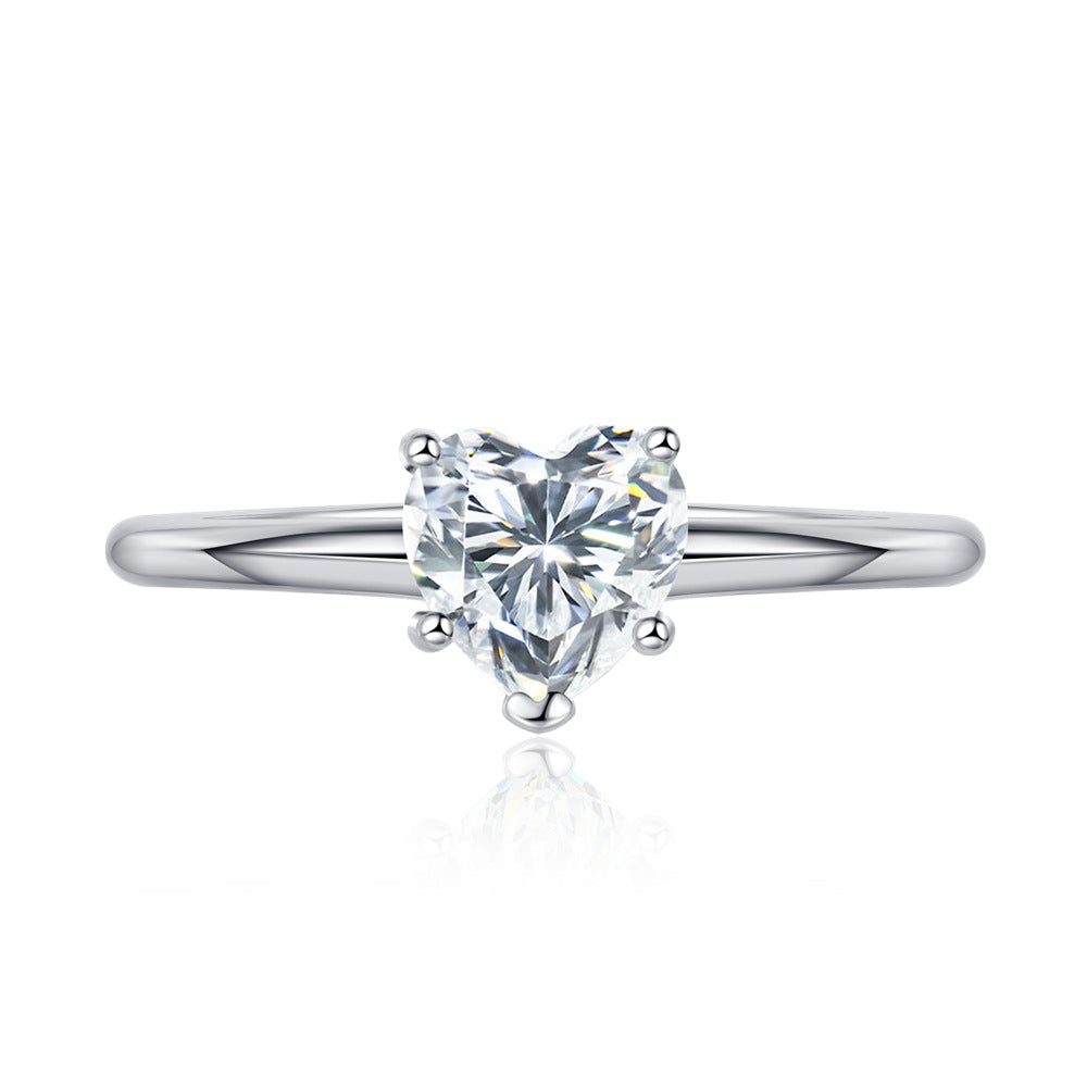 Heart-shaped Moissanite Diamond Simplicity Ring