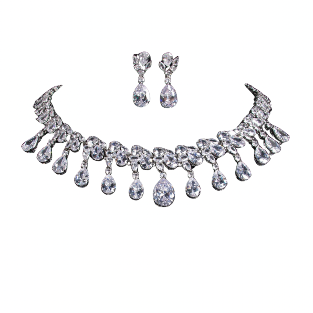 Water Drop Earrings Luxury Suit Cross-Border Hot Jewelry Set