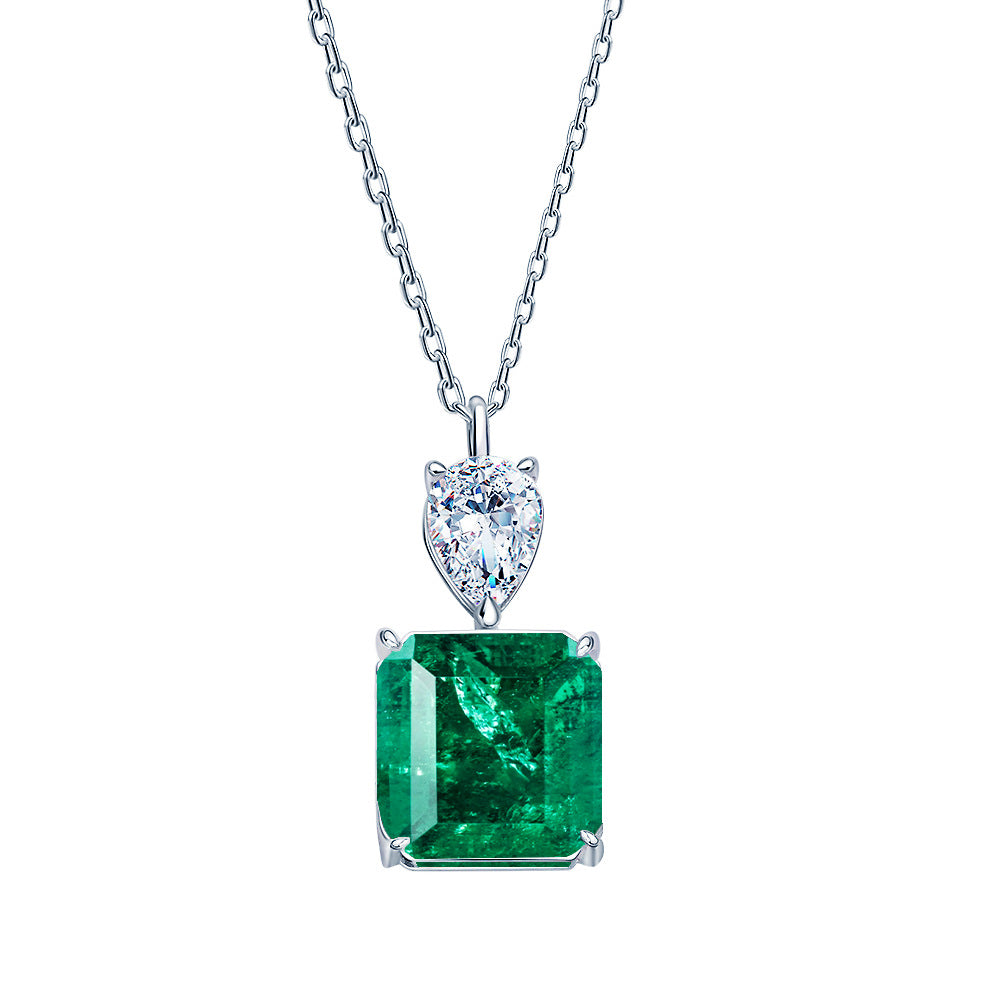 Square Pure Silver Pendant  Necklace