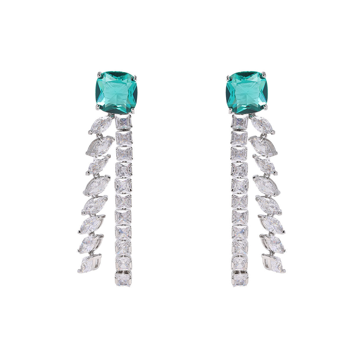 Twilight Glimmer – Elegant Zircon Pavé Statement Earrings