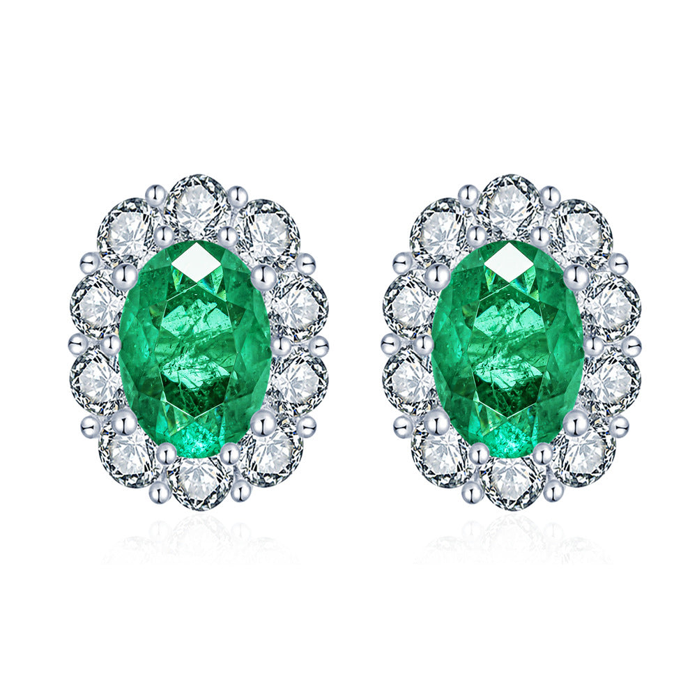Simulated Cotton Emerald Green Earrings for Women