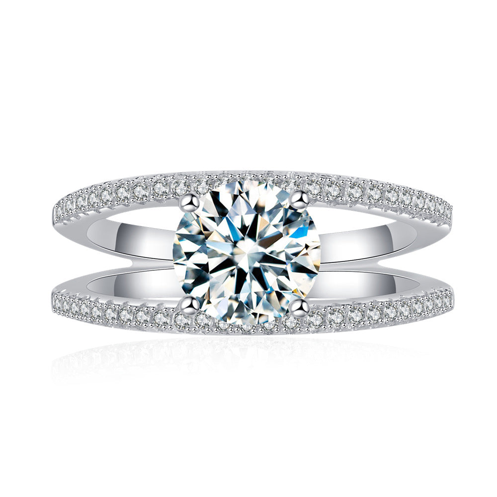 Elegant Hearts & Arrows Moissanite Ring – Full Diamond Micro-Pavé, 1.25CT