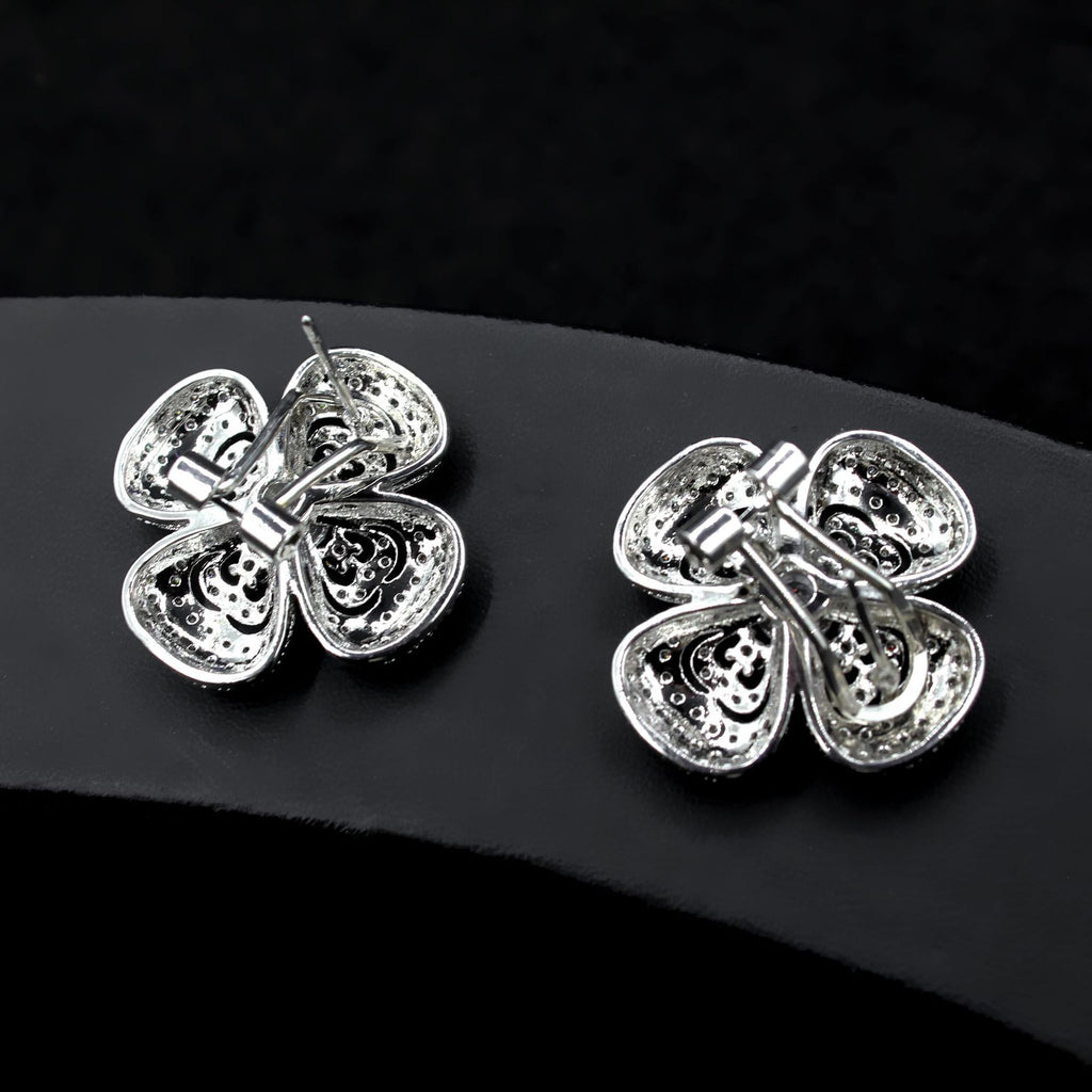 Retro Floral Zircon Earrings for Women Summer High-end Retro Earrings