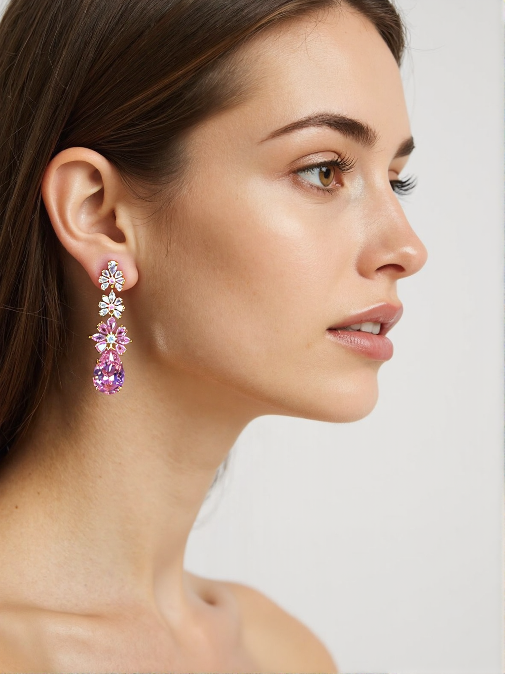 Rosé Bloom Petal Drop Earrings
