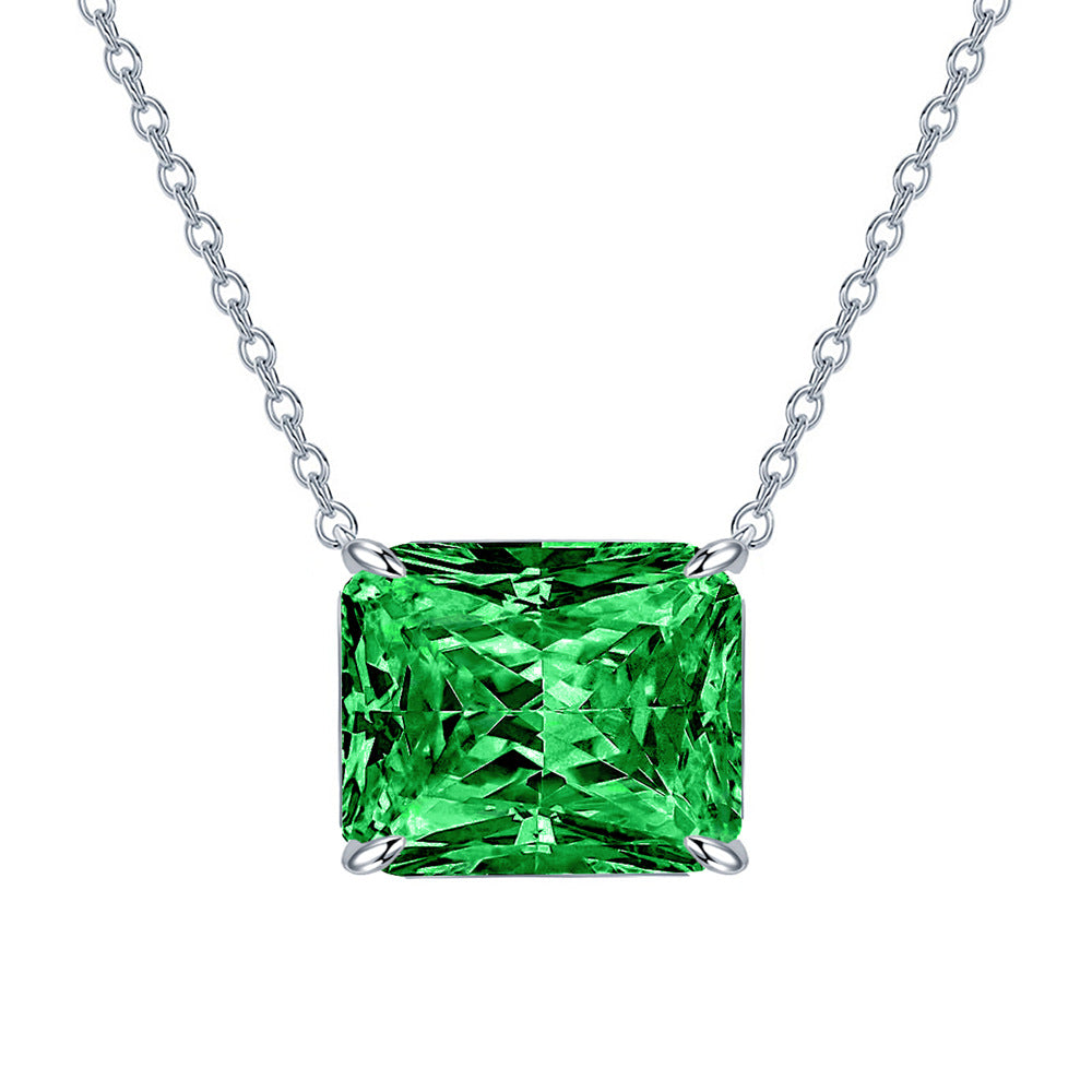 High Carbon Rectangular Pendant Choker Necklace