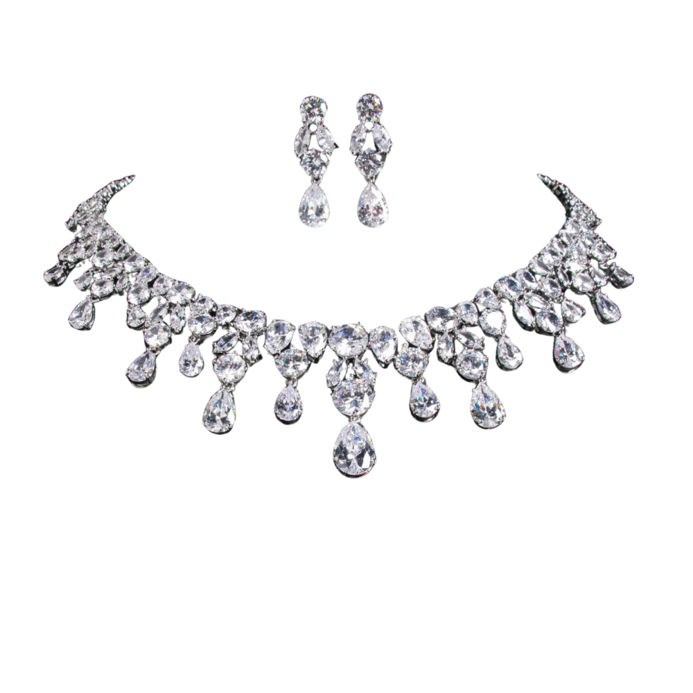 Noor Al-Ward – Rose-Inspired Crystal Earrings in Gold