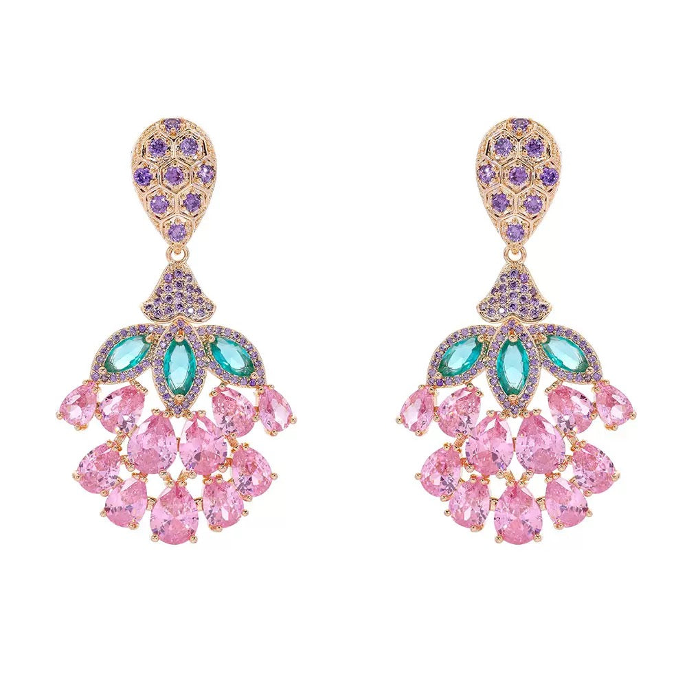 Peacock Bloom Light purple gemstone pendant
