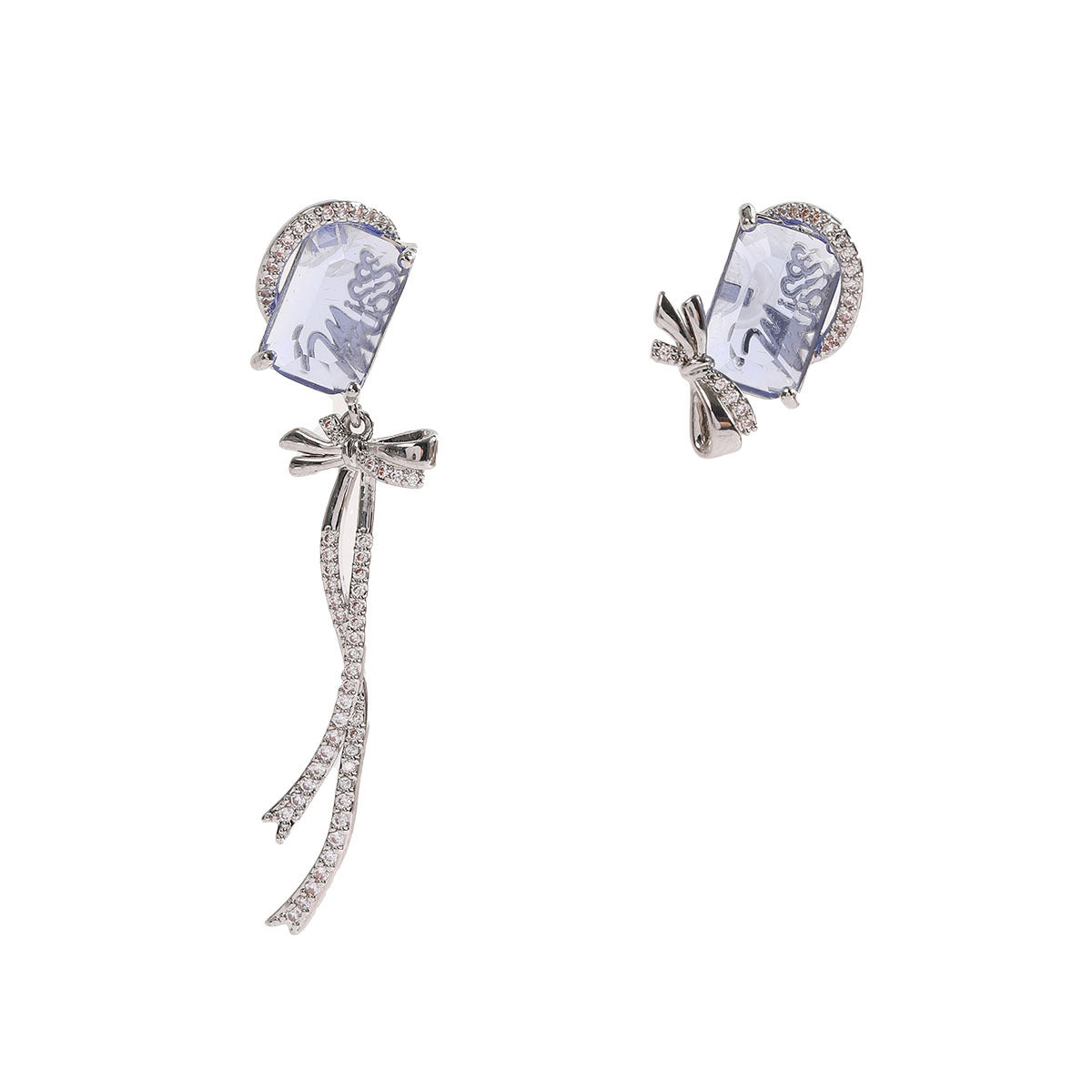 Letter Shaped Earrings Asymmetric Fashionable Elegant