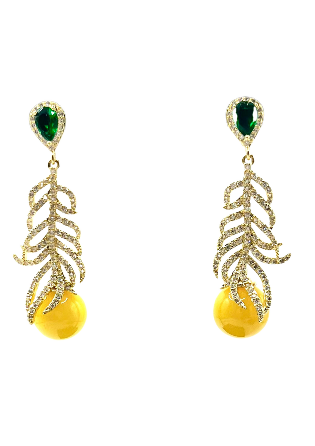 Plume d'Or Golden branch earrings