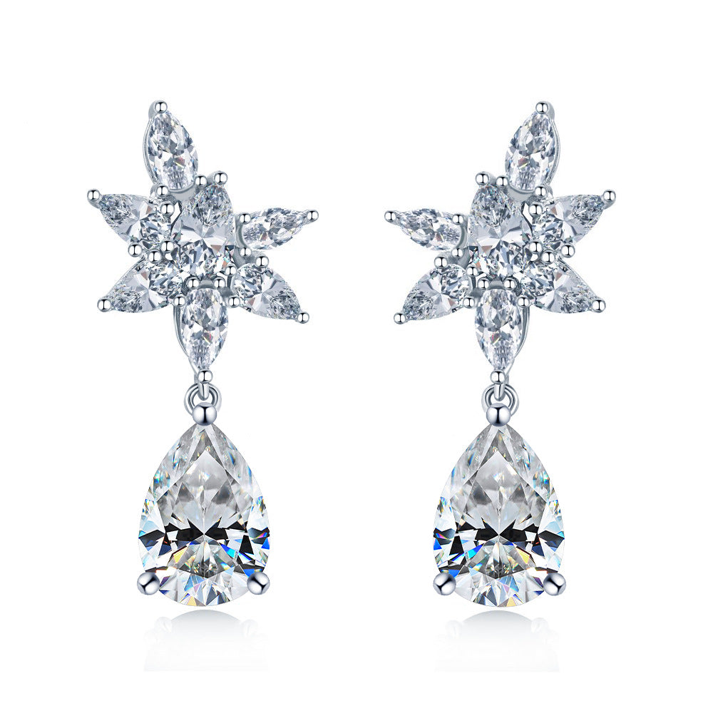 Water Drop Pear-Shaped Moissanite Earrings