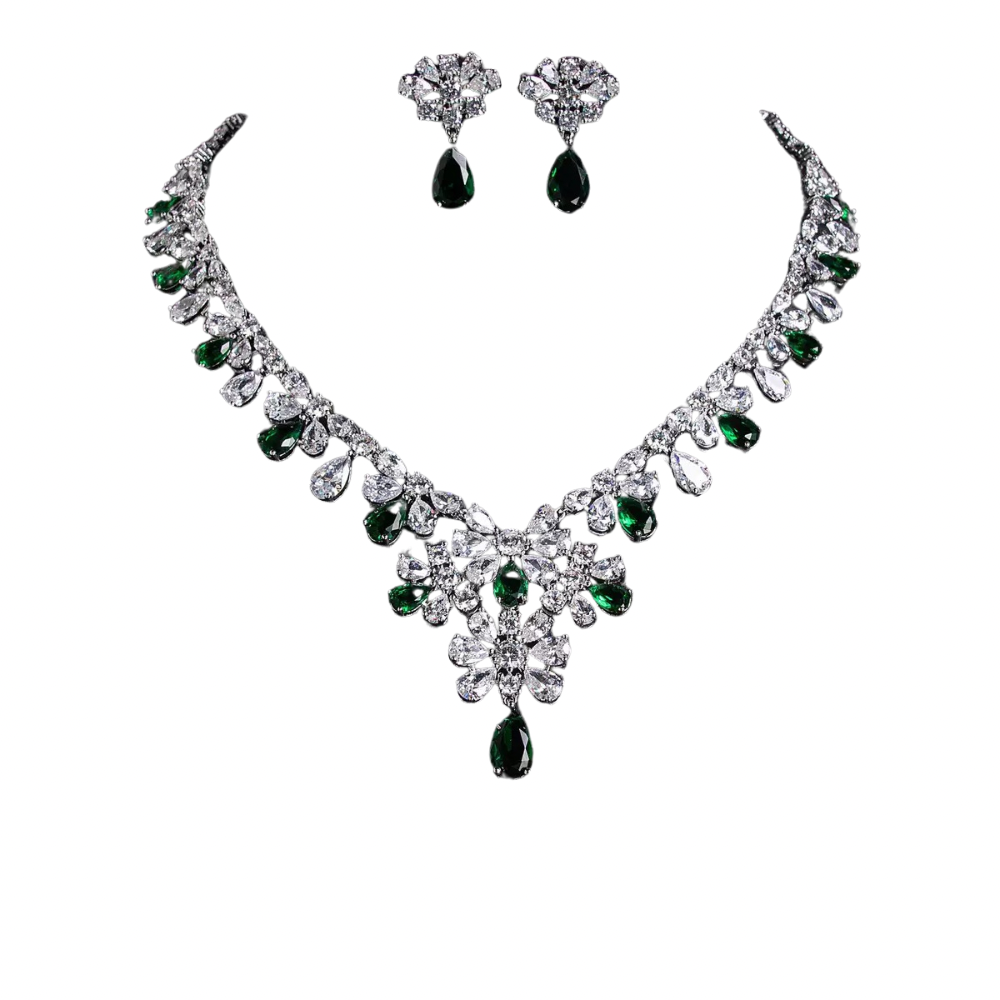 Bride Wedding Necklace and Earring Set Shining