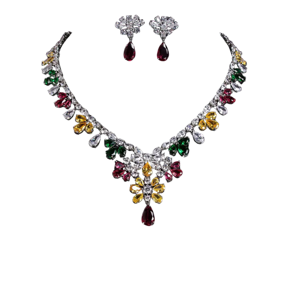 Bride Wedding Necklace and Earring Set Shining
