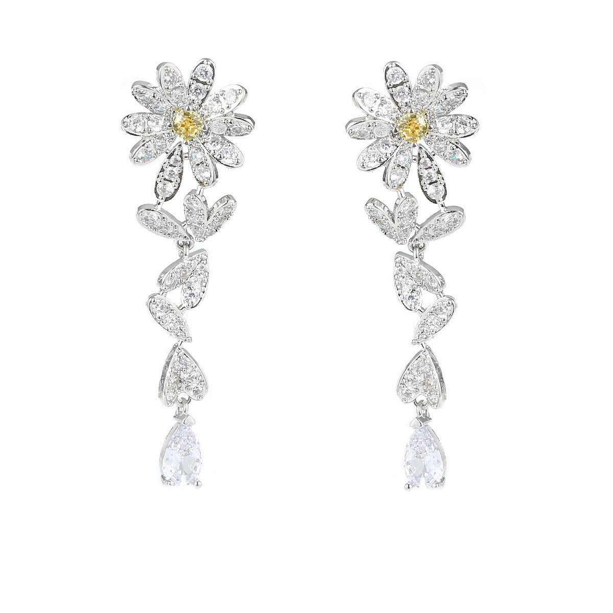 Love in Motion – Heart & Teardrop Tassel Earrings with Zircon Sparkle