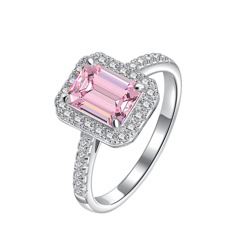 Sweet Reverie – Chamfered Cut Ring in Delicate Rose Pink