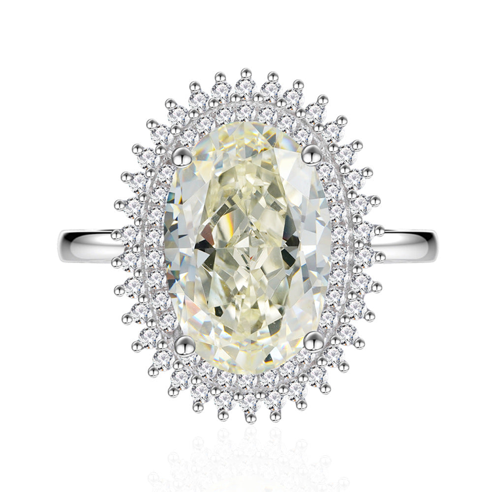 Emerald Frost – Ice Flower Cut Green Stone Ring