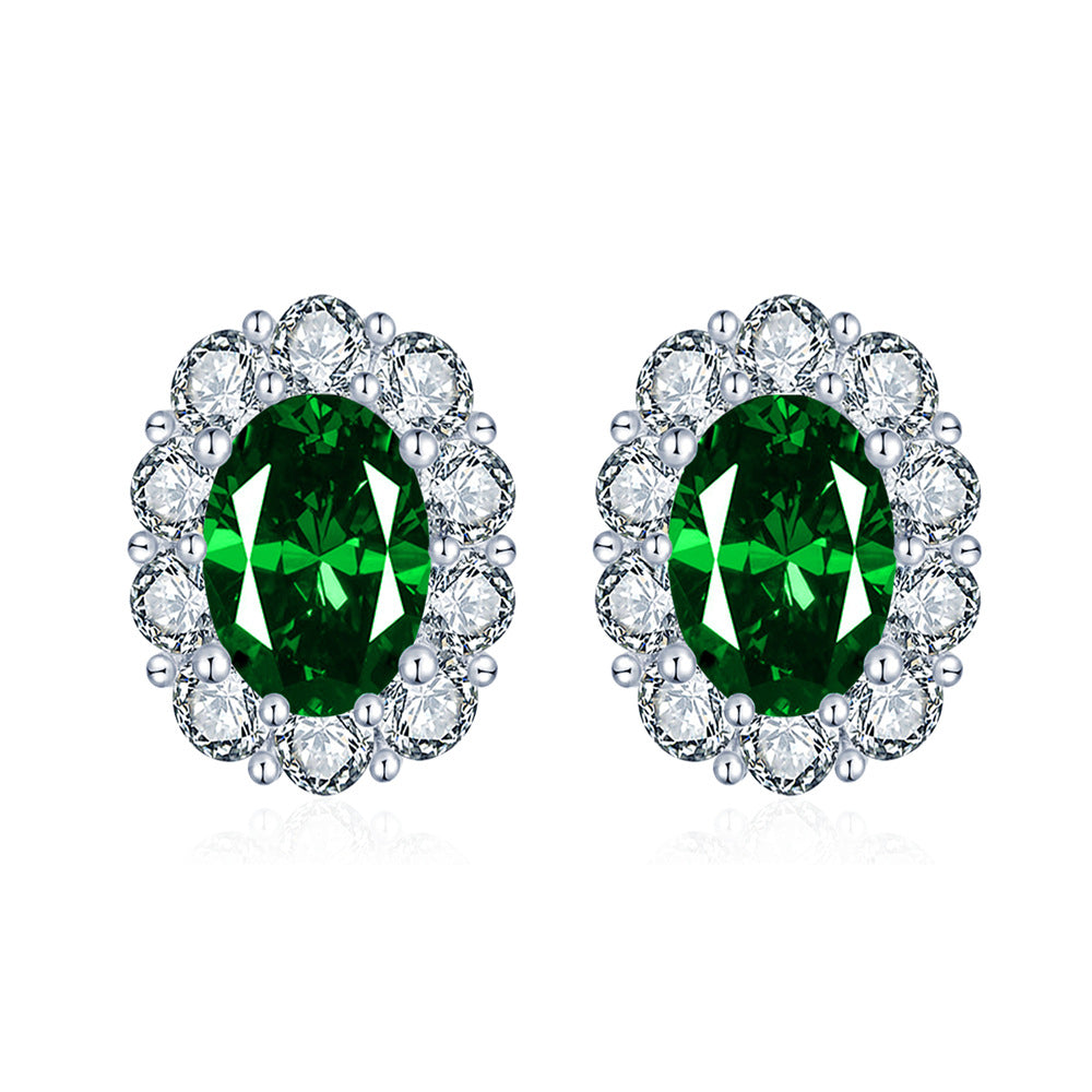 Simulated Cotton Emerald Green Earrings for Women