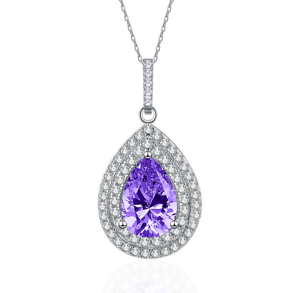 The Royal Violet Drop – A Teardrop Necklace of Regal Grace