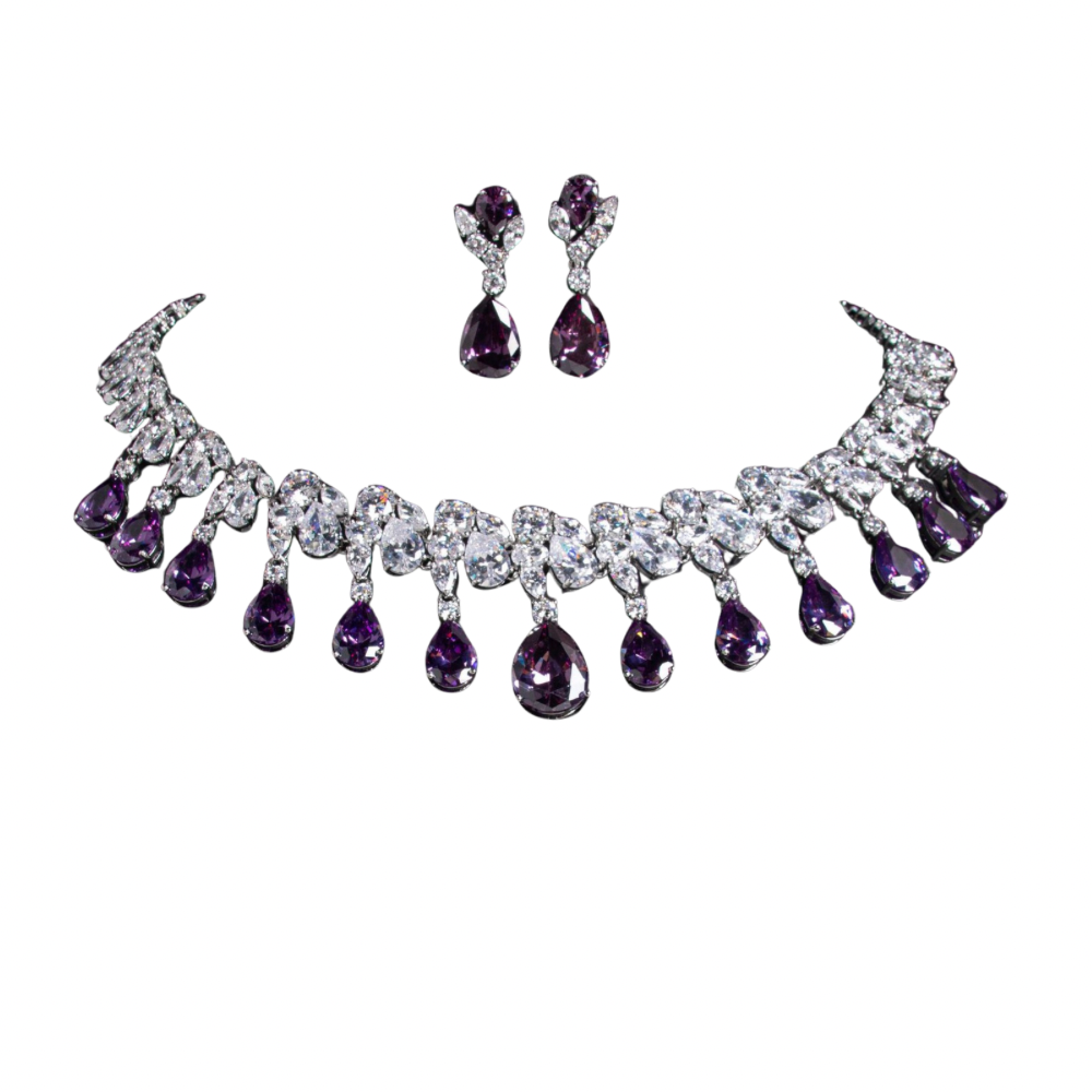 Water Drop Earrings Luxury Suit Cross-Border Hot Jewelry Set