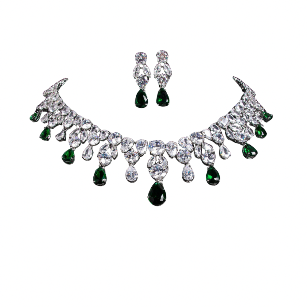 Noor Al-Ward – Rose-Inspired Crystal Earrings in Gold