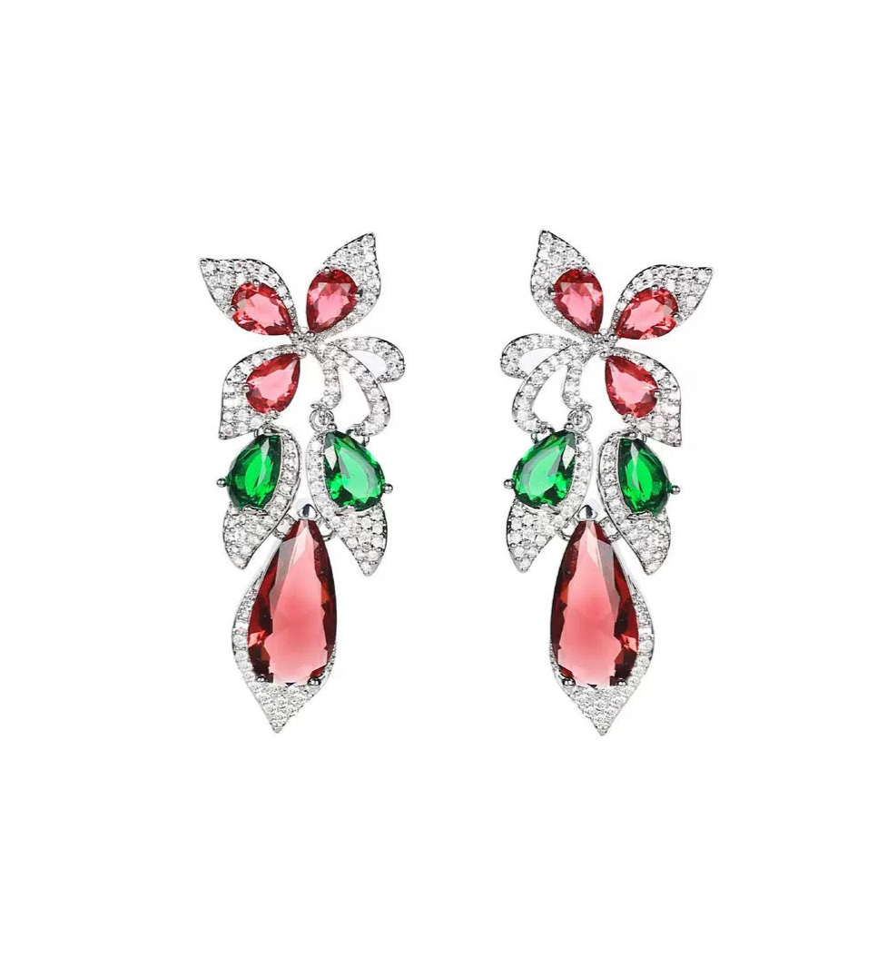 Tropical Bloom gemstone shaped earrings