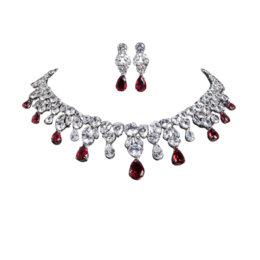 Noor Al-Ward – Rose-Inspired Crystal Earrings in Gold