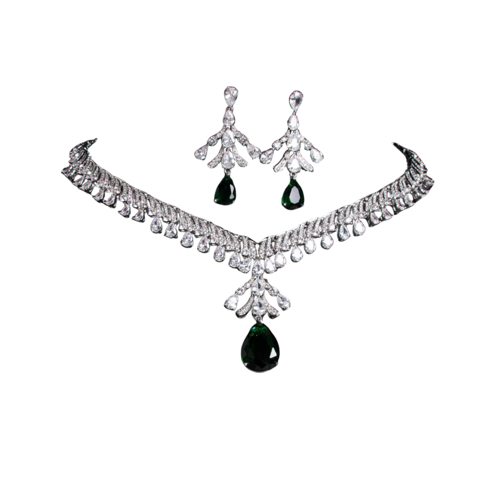 Cross-Border Bridal Zircon Necklace Earrings Jewelry Suit Banquet Dress