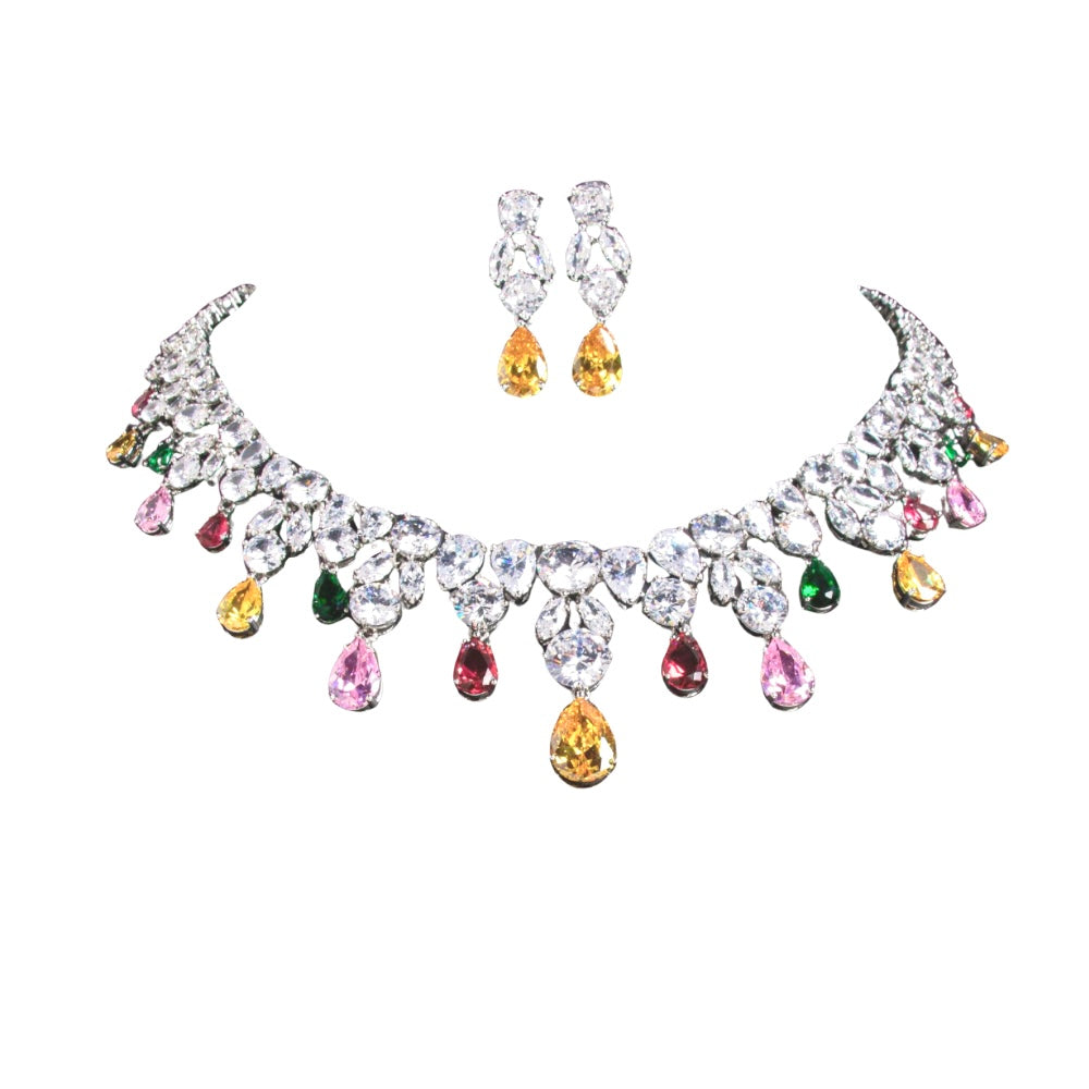 Noor Al-Ward – Rose-Inspired Crystal Earrings in Gold