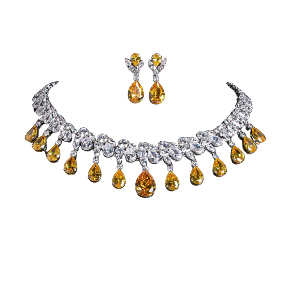 Water Drop Earrings Luxury Suit Cross-Border Hot Jewelry Set