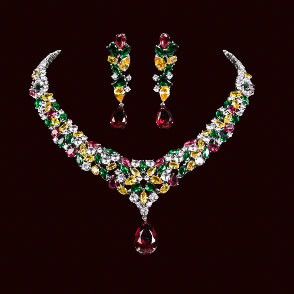 Zahra Al-Sahra – Middle Eastern Style Gold Dangle Set
