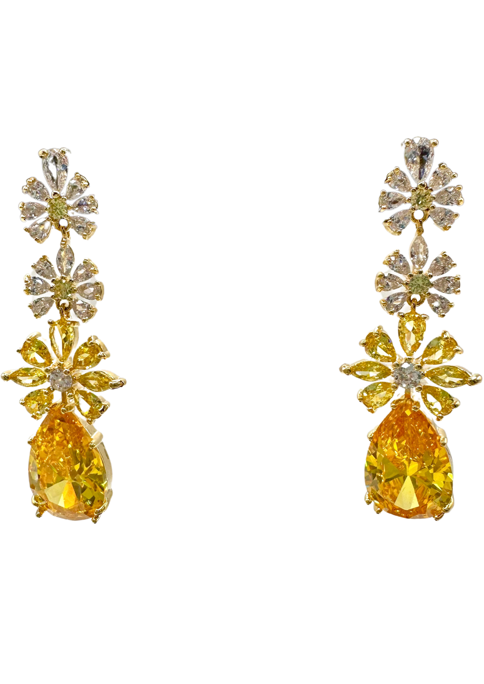 Rosé Bloom Petal Drop Earrings